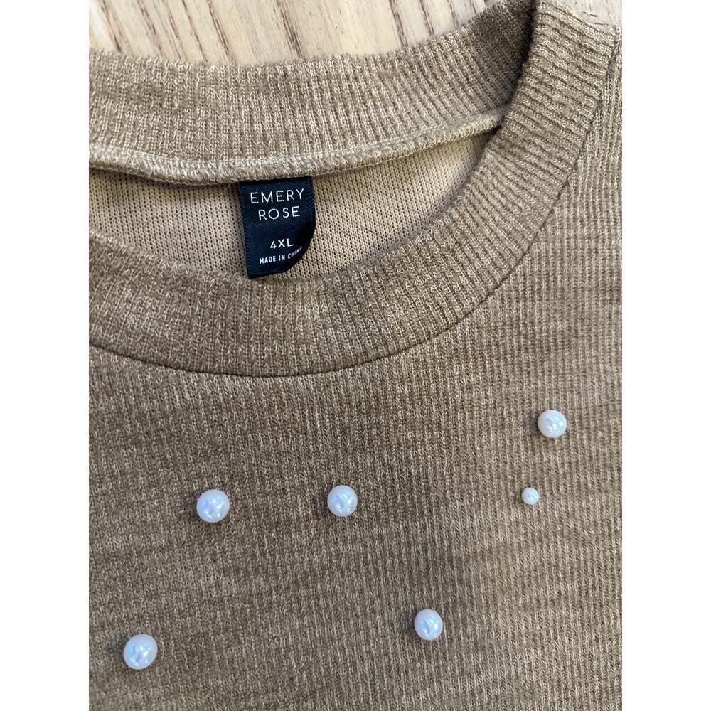 Emery Rose Sweater embellished with faux pearls Womens 4XL - Picture 3 of 4